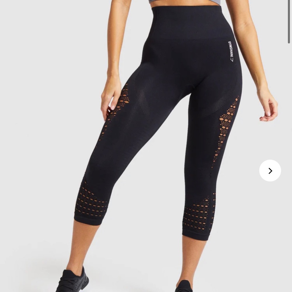 GYMSHARK Energy Seamless Crop Legging Sz Sm Black
